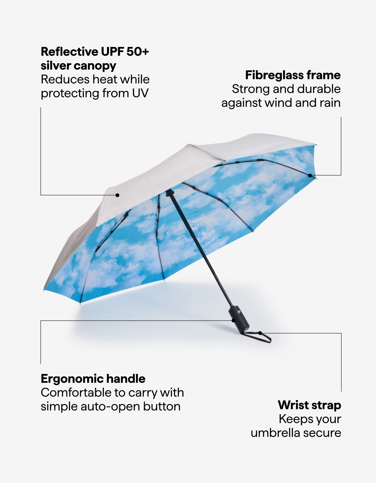 Silver / Clouds,106cm Arc